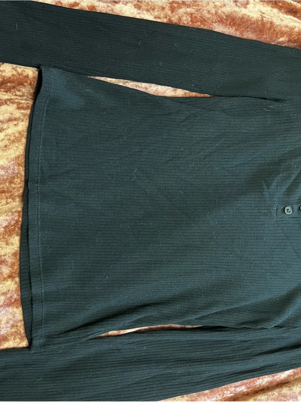 a.n.a Black Ribbed Long Sleeve Henley Top